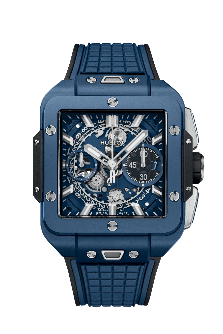 HUBLOT SQUARE BANG UNICO BLUE CERAMIC SQUARE BANG UNICO BLUE CERAMIC