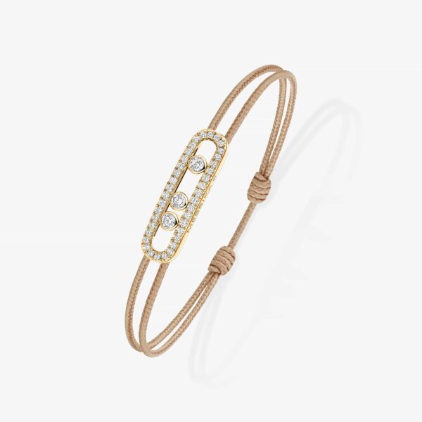 Beige Pavé Cord Bracelet