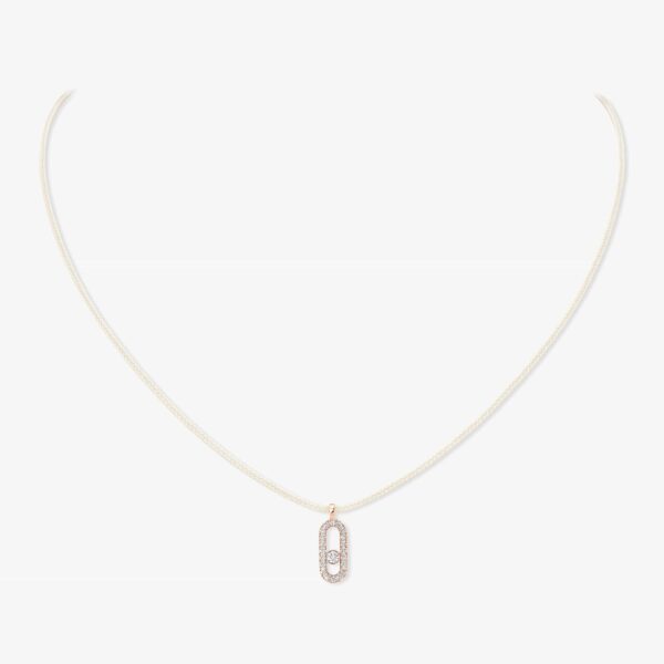 Cream Cord Pavé Necklace